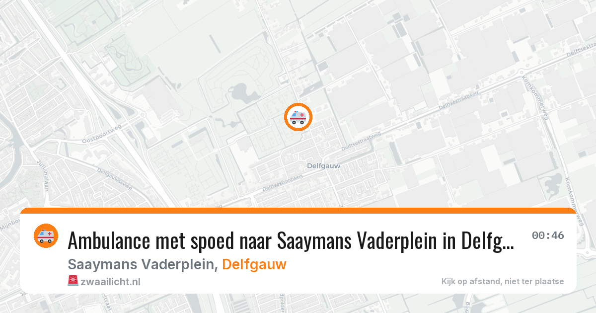 Ambulance met spoed naar Saaymans Vaderplein in Delfgauw — 22 jun 2026