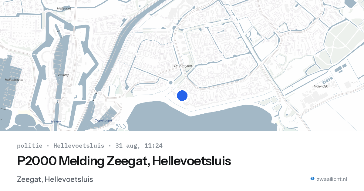 P2000 Melding Zeegat, Hellevoetsluis — 31 aug 2026