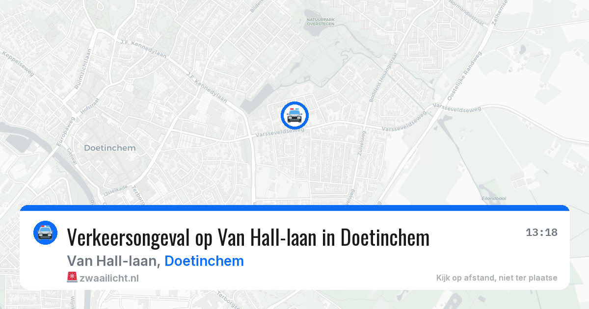 Verkeersongeval op Van Hall-laan in Doetinchem — 25 jul 2026