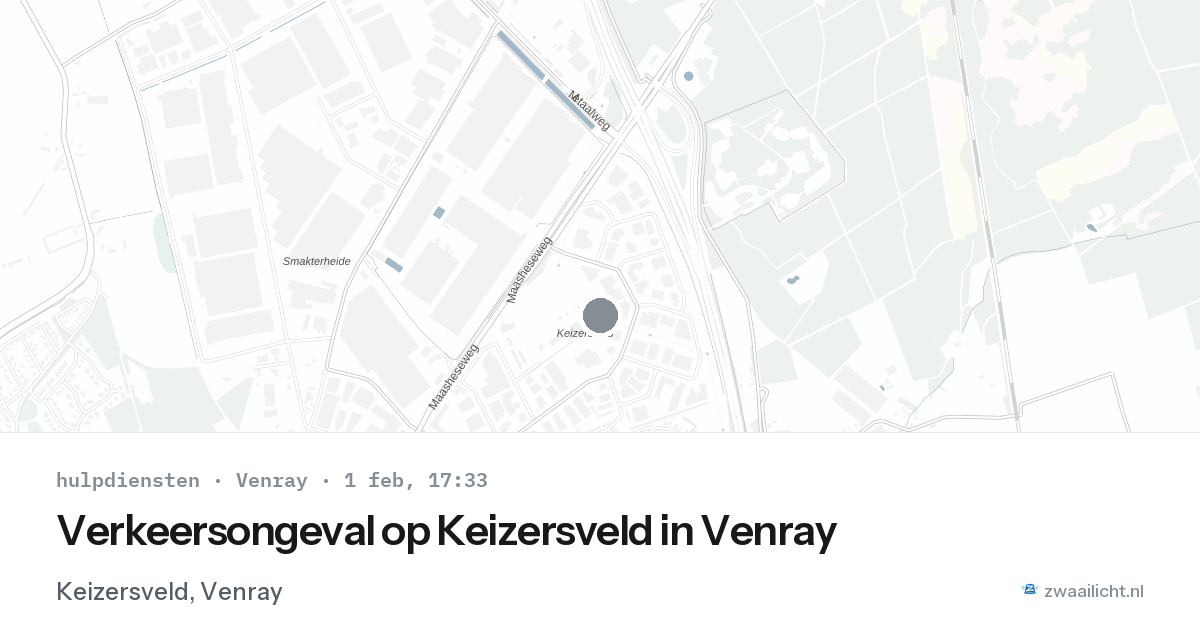 Verkeersongeval op Keizersveld in Venray — 1 feb 2026