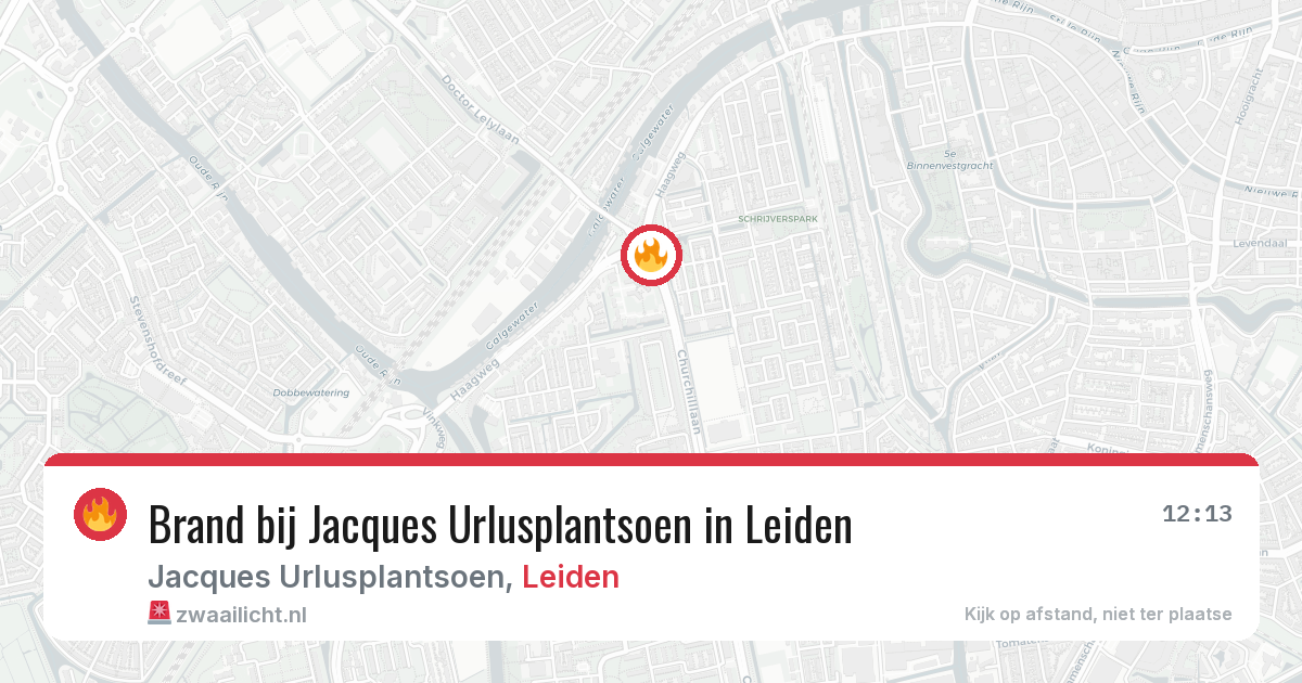 Brand bij Jacques Urlusplantsoen in Leiden — 9 jul 2026