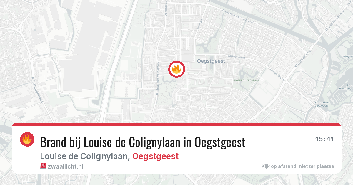 Brand bij Louise de Colignylaan in Oegstgeest — 29 apr 2026