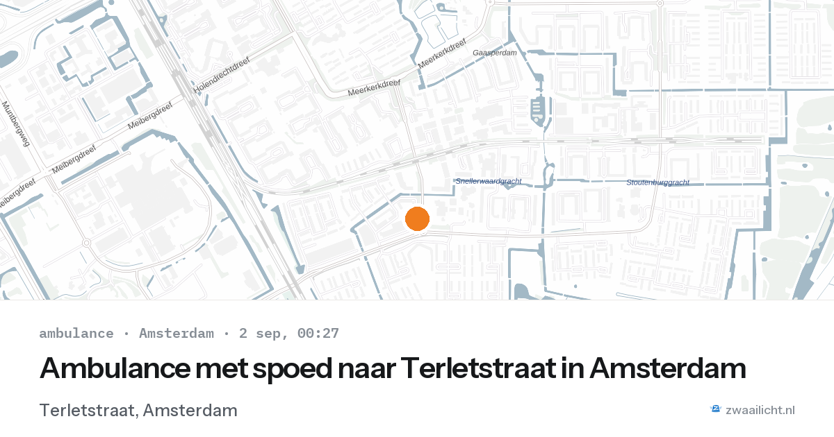 Ambulance met spoed naar Terletstraat in Amsterdam — 1 sep 2026