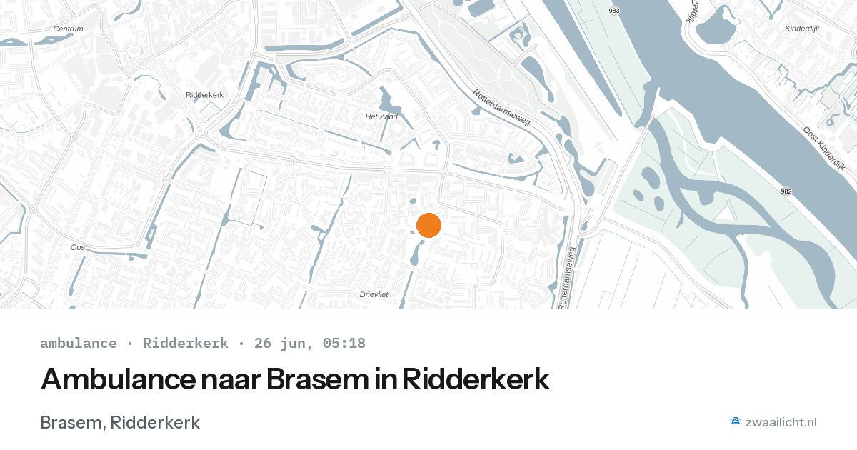 Ambulance naar Brasem in Ridderkerk — 26 jun 2026