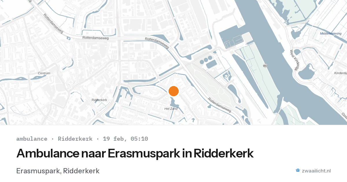 Ambulance naar Erasmuspark in Ridderkerk — 19 feb 2026