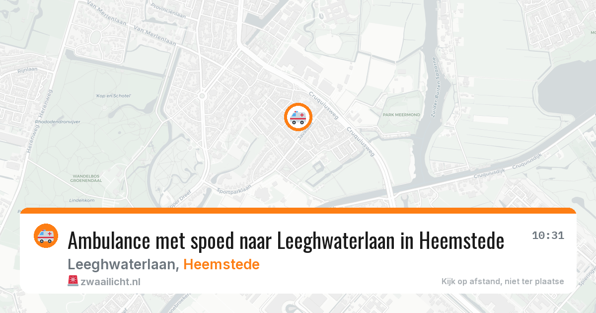 Ambulance met spoed naar Leeghwaterlaan in Heemstede — 30 jul 2026