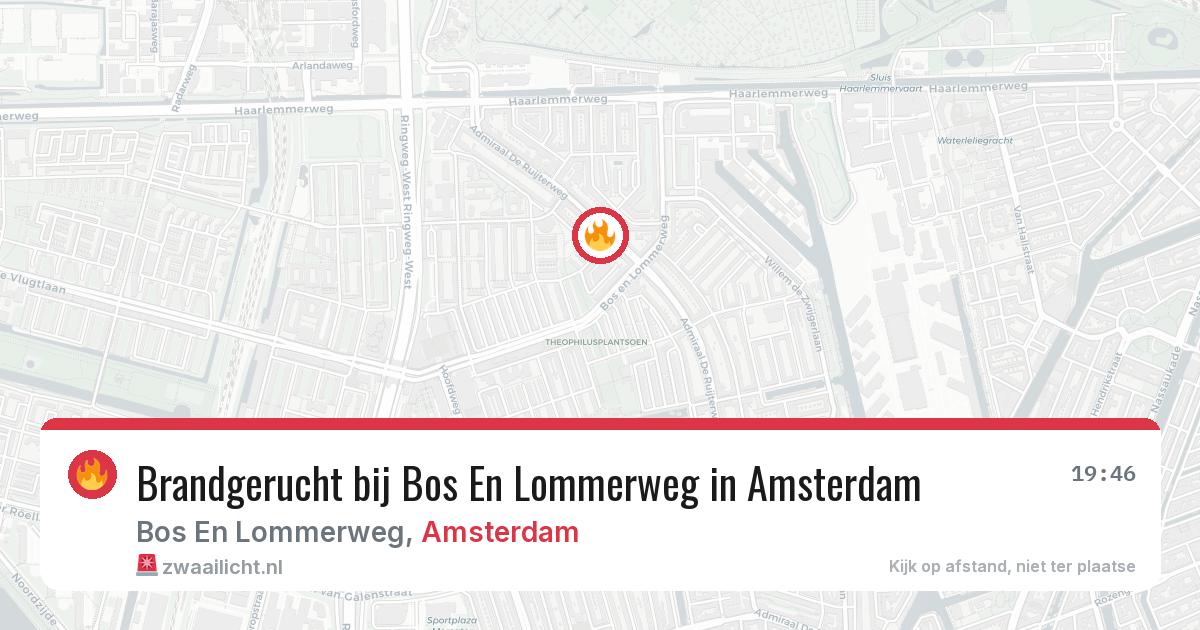 Brandgerucht bij Bos En Lommerweg in Amsterdam — 24 jul 2026