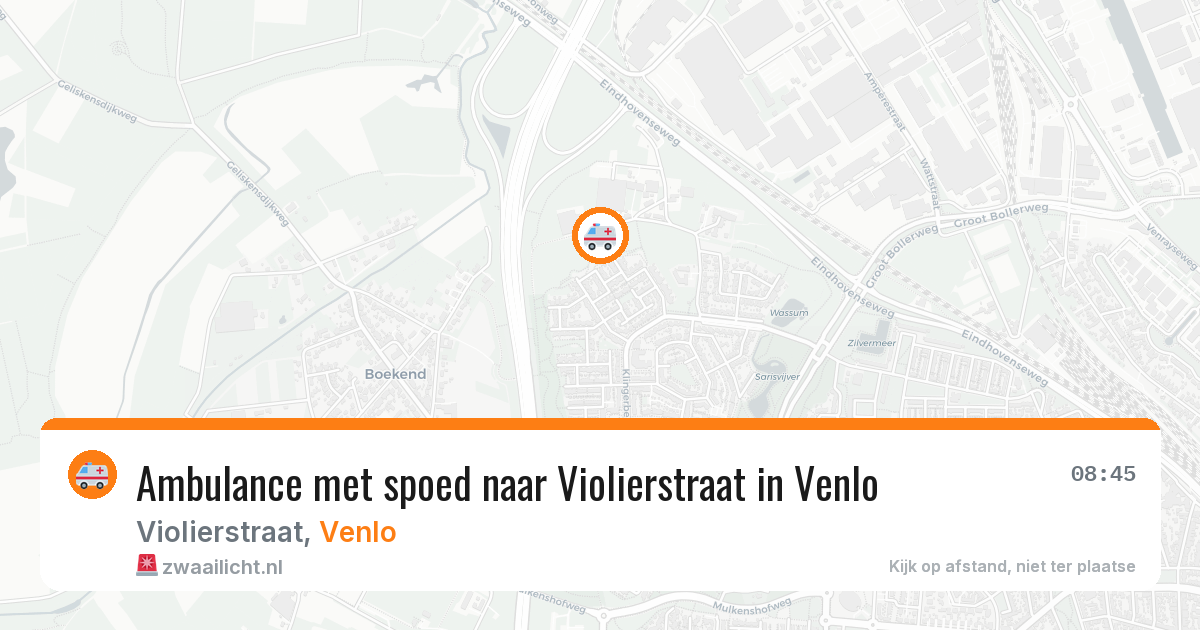 Ambulance met spoed naar Violierstraat in Venlo — 6 aug 2026