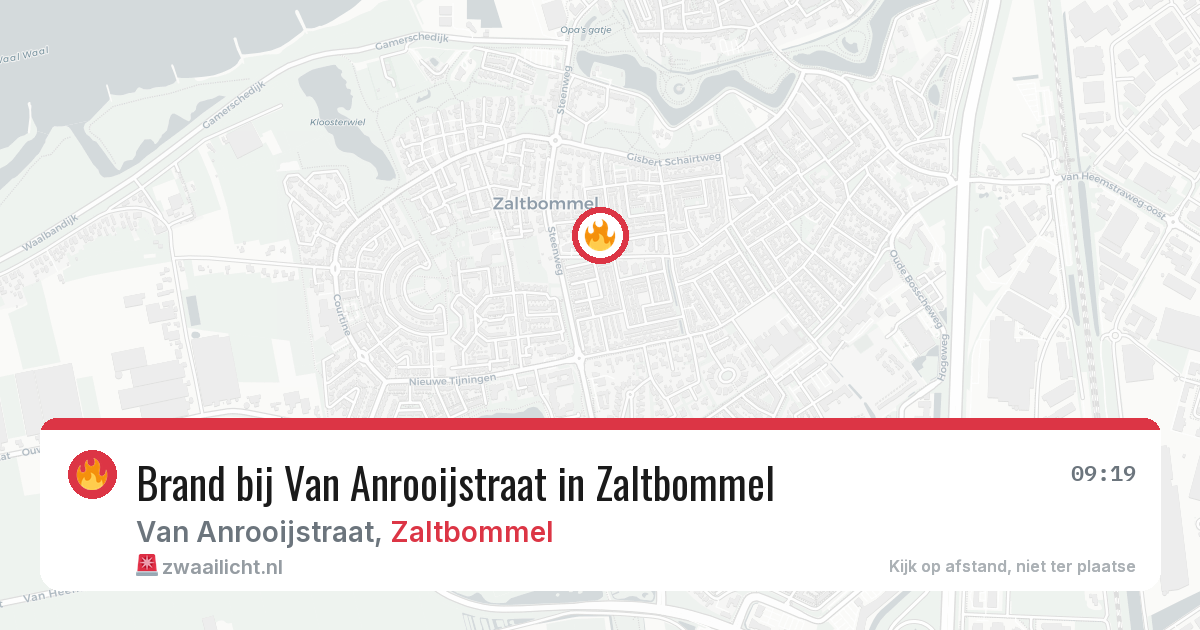 Brand bij Van Anrooijstraat in Zaltbommel — 24 mei 2026