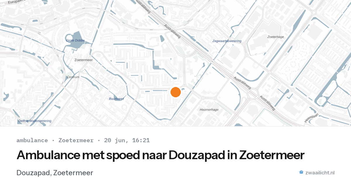 Ambulance met spoed naar Douzapad in Zoetermeer — 20 jun 2026