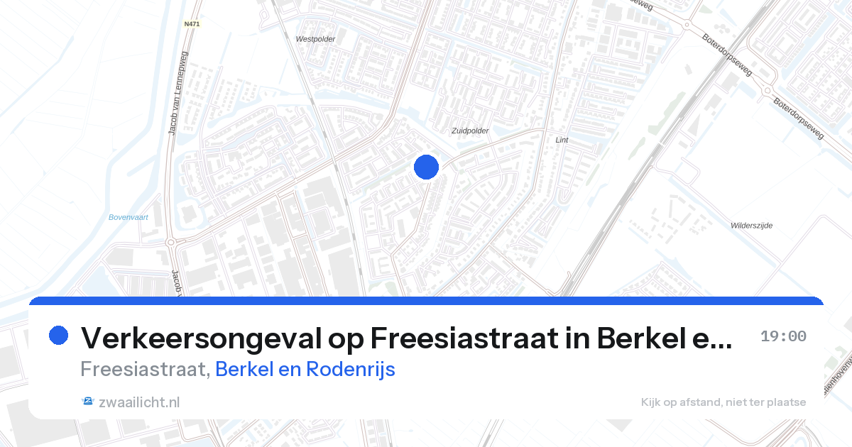 Verkeersongeval op Freesiastraat in Berkel en Rodenrijs — 25 aug 2026