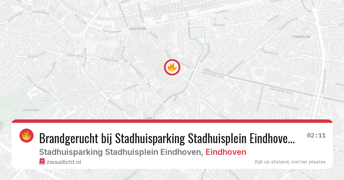 Brandgerucht bij Stadhuisparking Stadhuisplein Eindhoven in Eindhoven — 26 feb 2026