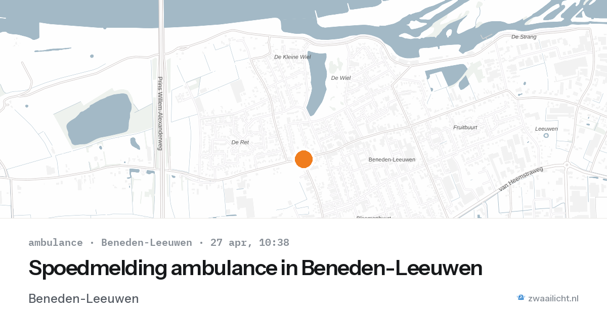 Spoedmelding ambulance in Beneden-Leeuwen — 27 apr 2026