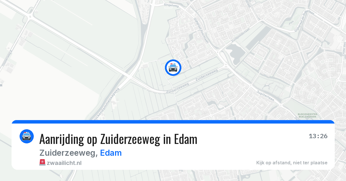 Aanrijding op Zuiderzeeweg in Edam — 24 jul 2026
