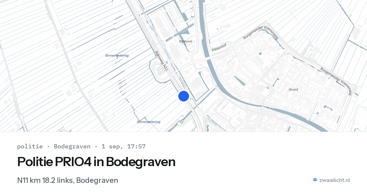 Politie PRIO4 in Bodegraven — 1 sep 2026 | 🚨 Zwaailicht.nl