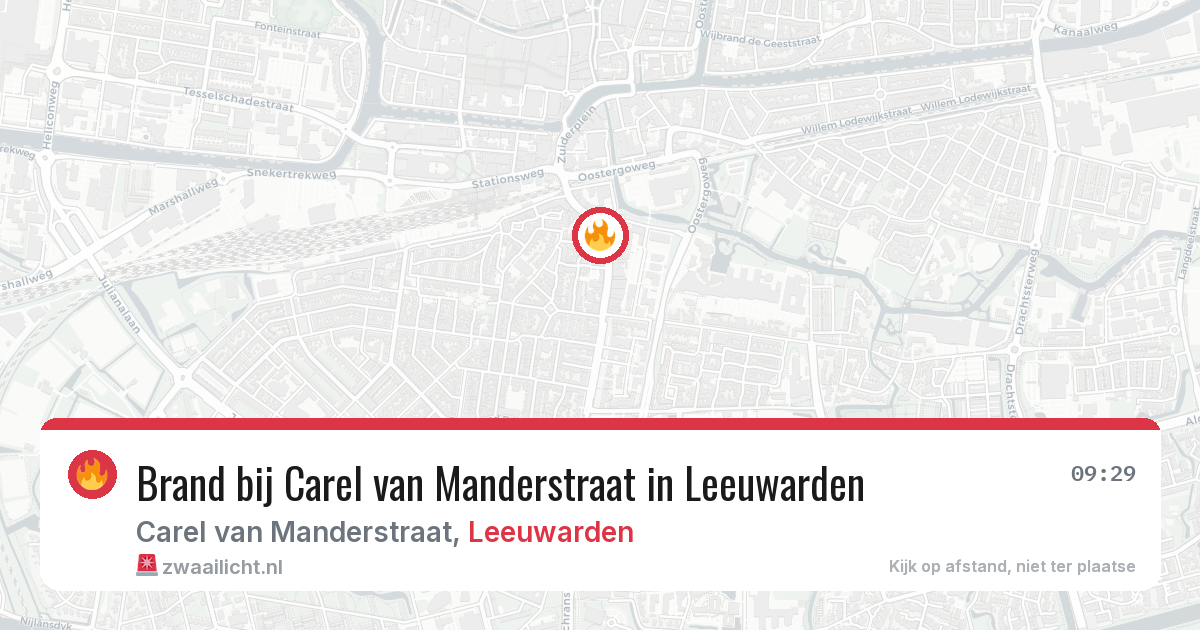 Brand bij Carel van Manderstraat in Leeuwarden — 8 aug 2026