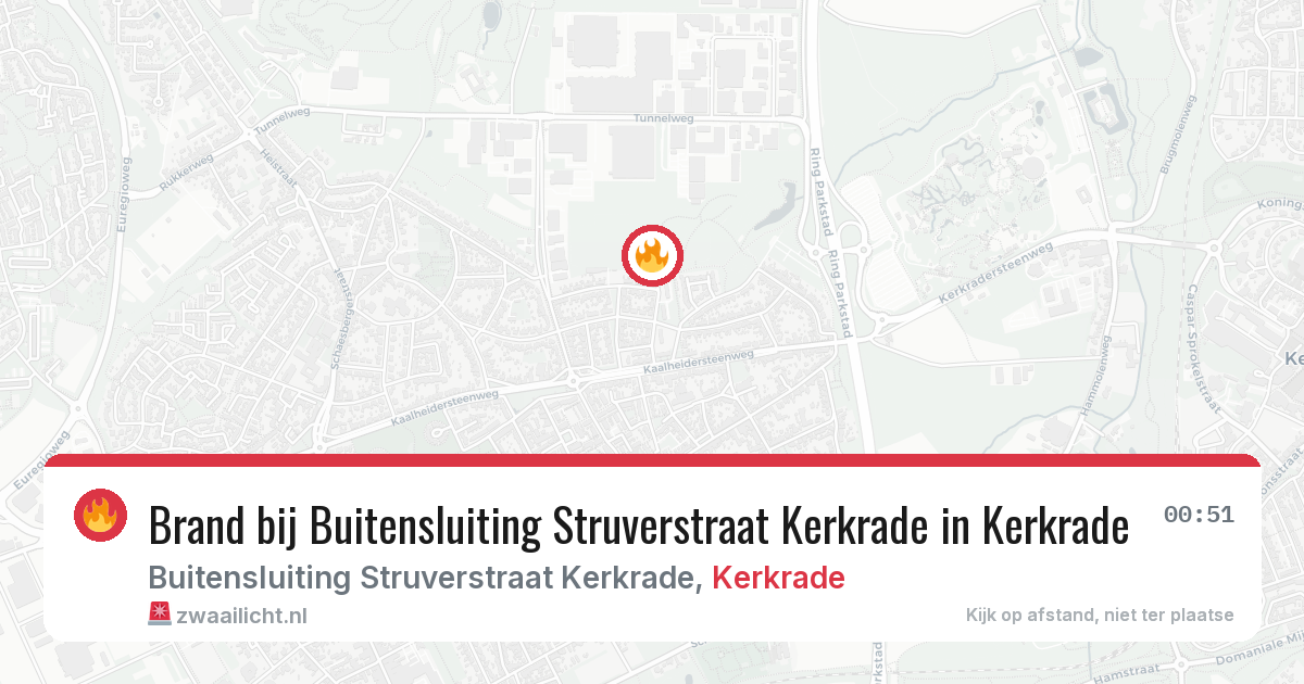Brand bij Buitensluiting Struverstraat Kerkrade in Kerkrade — 18 jun 2026