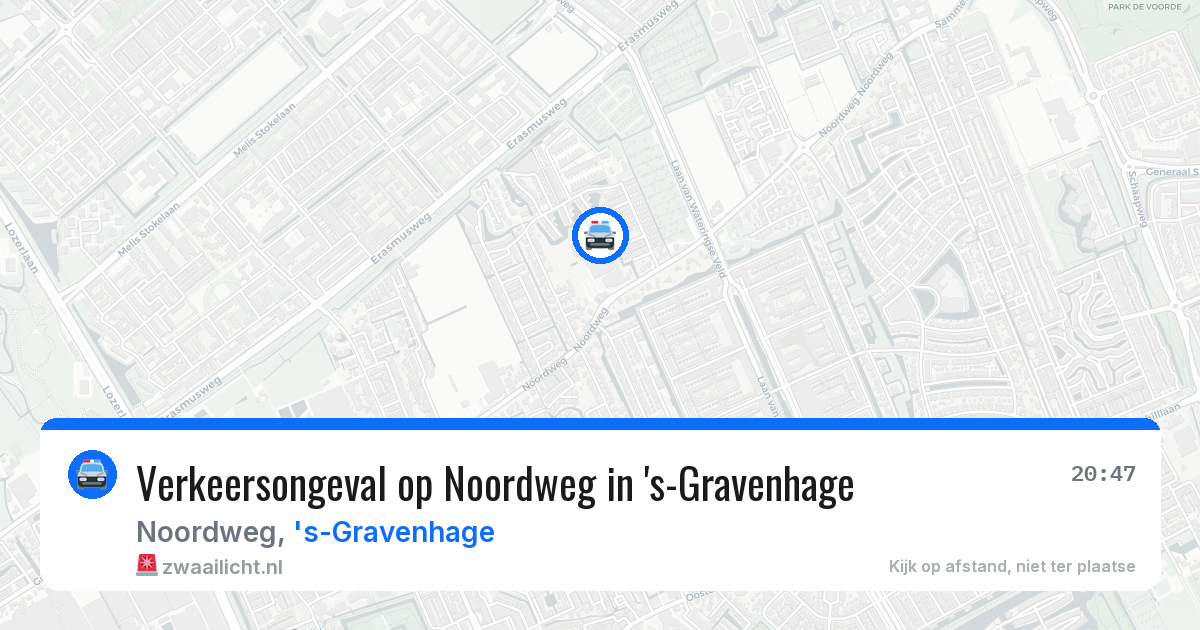 Verkeersongeval op Noordweg in 's-Gravenhage — 8 apr 2026