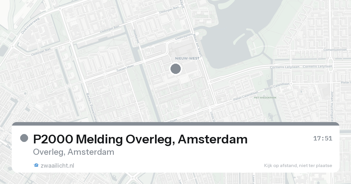 P2000 Melding Overleg, Amsterdam — 16 aug 2026