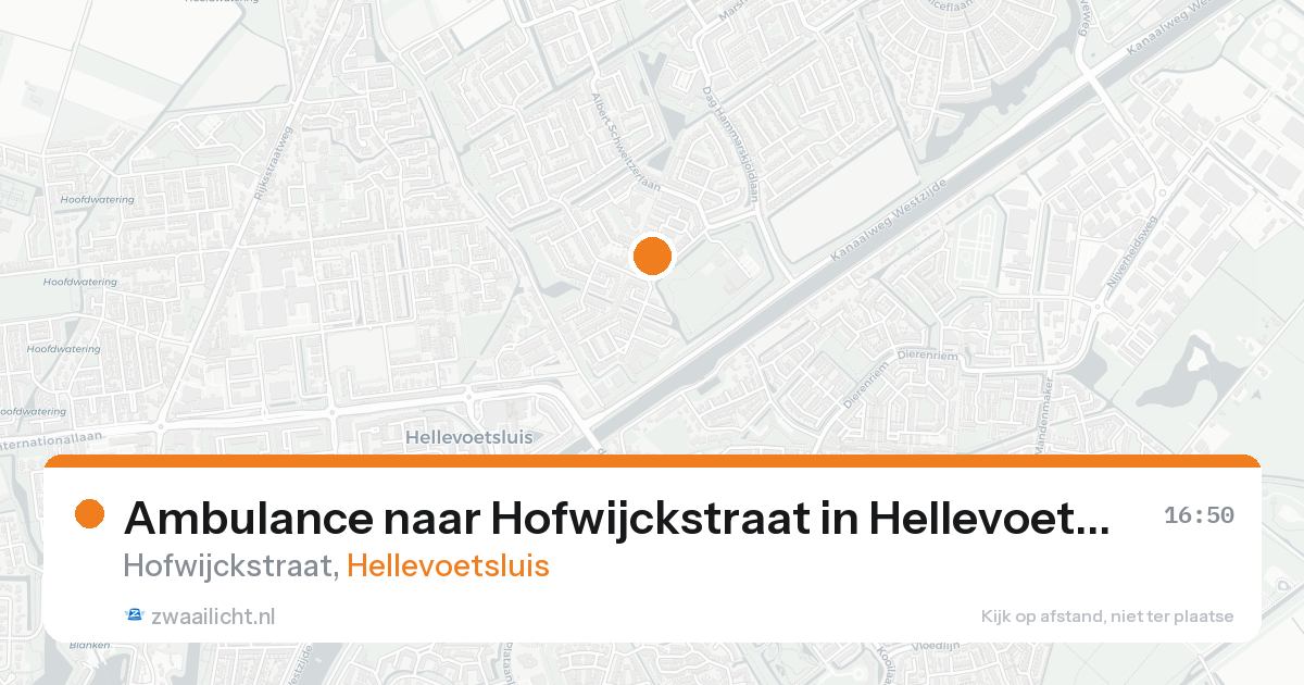 Ambulance naar Hofwijckstraat in Hellevoetsluis — 22 aug 2026