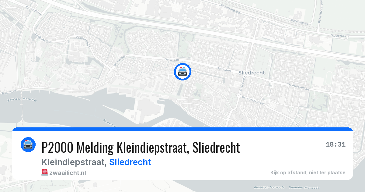 P2000 Melding Kleindiepstraat, Sliedrecht — 6 mei 2026