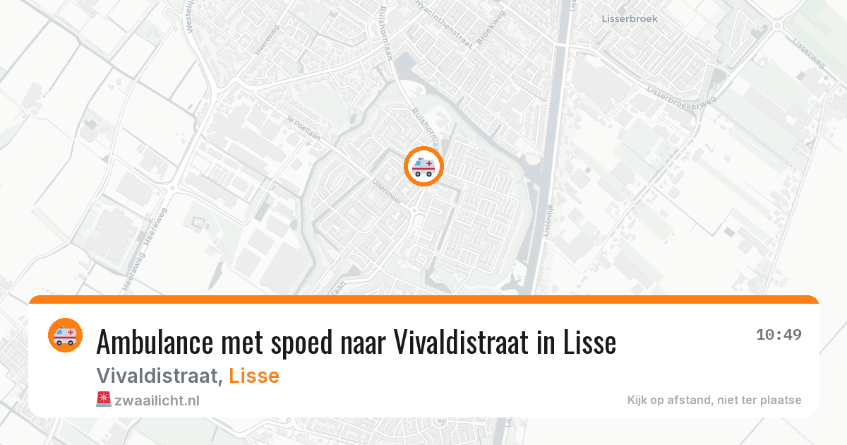 Ambulance met spoed naar Vivaldistraat in Lisse — 14 aug 2026