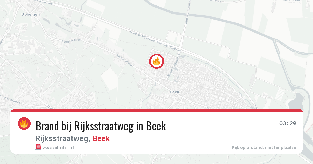 Brand bij Rijksstraatweg in Beek — 9 mei 2026