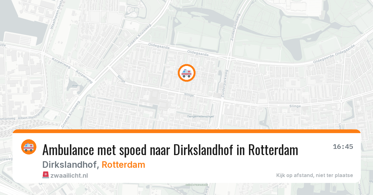 Ambulance met spoed naar Dirkslandhof in Rotterdam — 17 jul 2026
