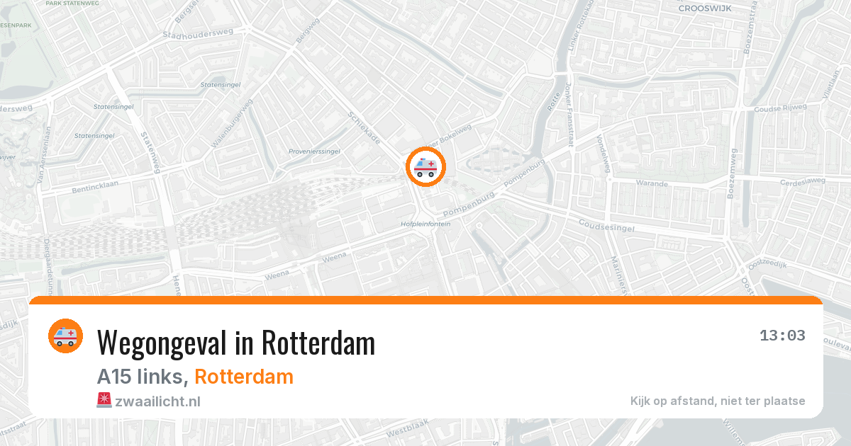 Wegongeval in Rotterdam — 25 jun 2026