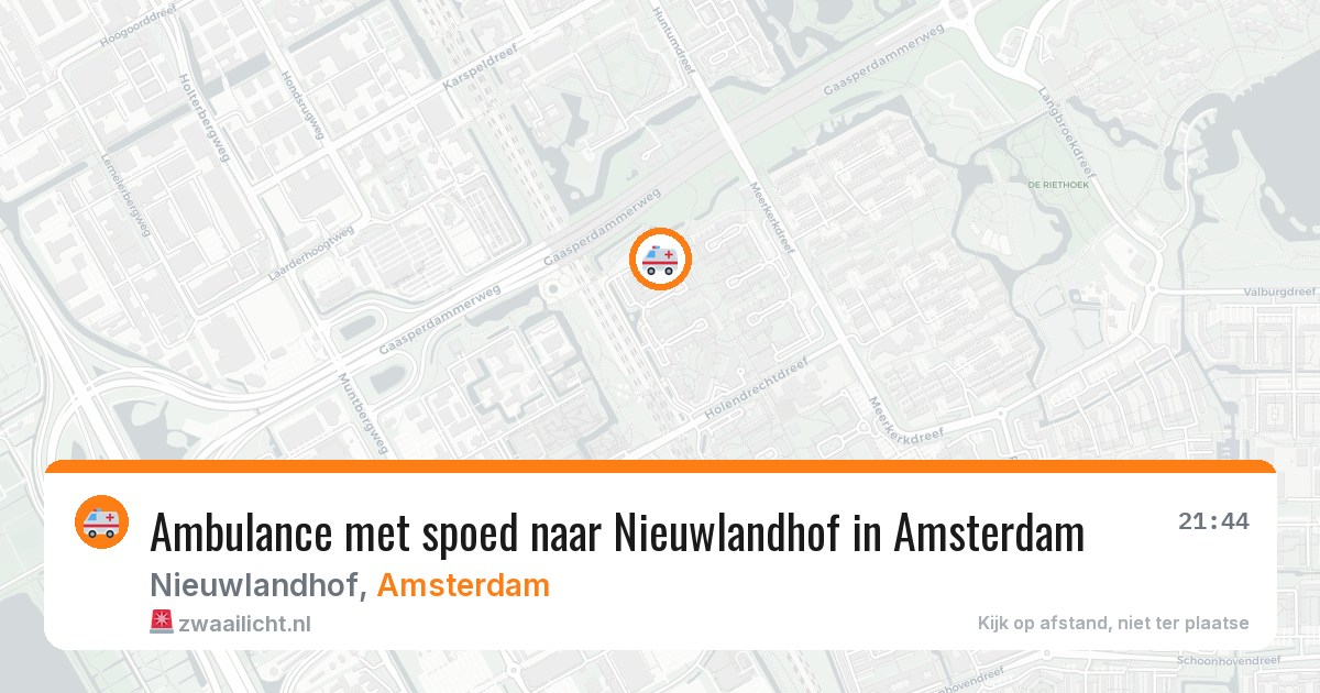 Ambulance met spoed naar Nieuwlandhof in Amsterdam — 15 jun 2026