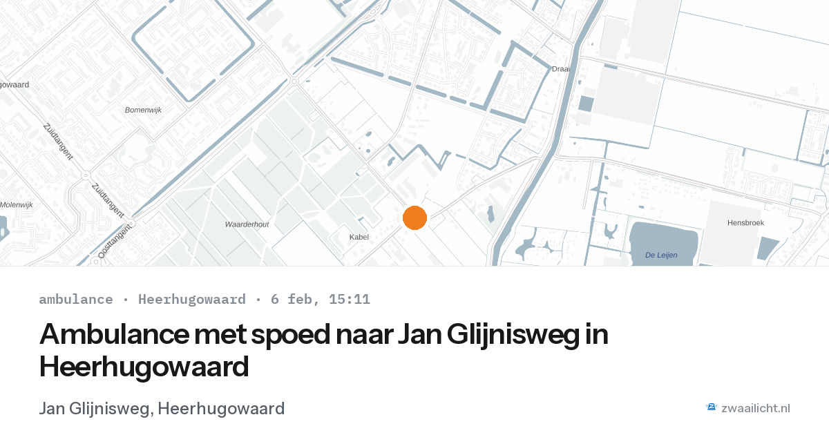 Ambulance met spoed naar Jan Glijnisweg in Heerhugowaard — 6 feb 2026