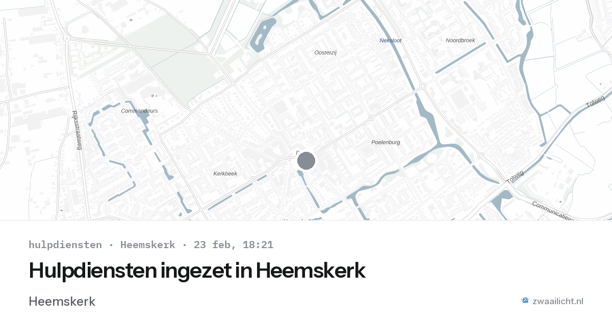 Hulpdiensten ingezet in Heemskerk — 23 feb 2026 | 🚨 Zwaailicht.nl