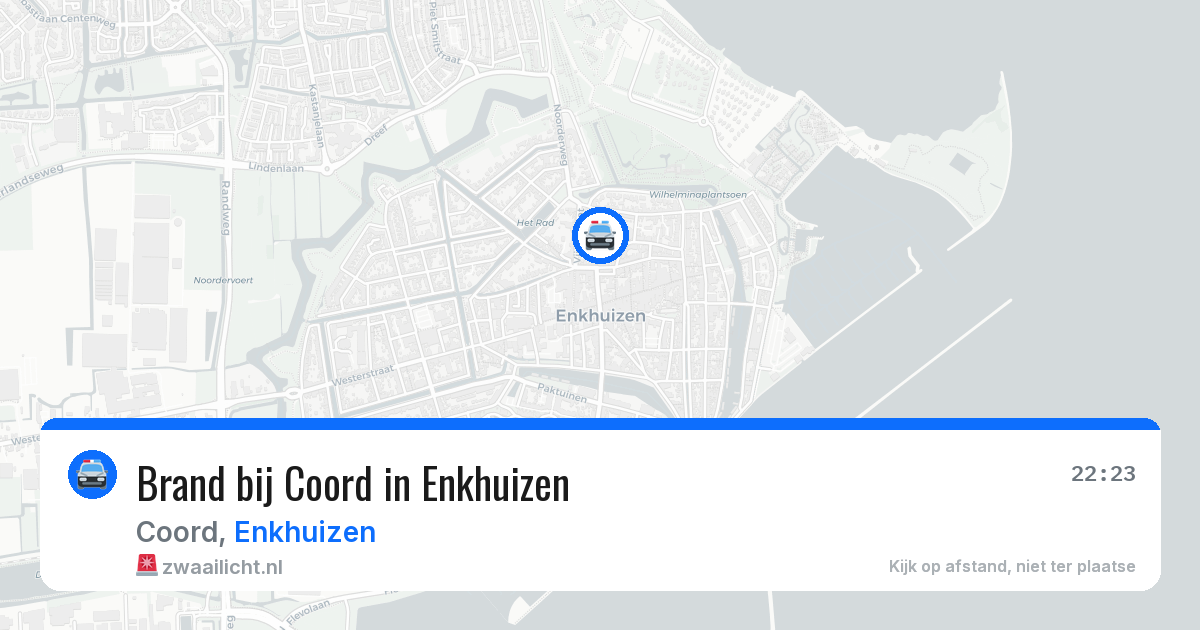 Brand bij Coord in Enkhuizen — 6 aug 2026