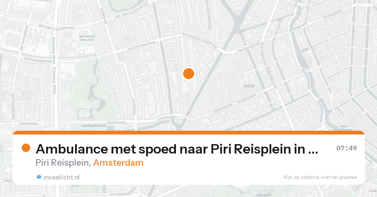 Ambulance met spoed naar Piri Reisplein in Amsterdam — 20 aug 2026