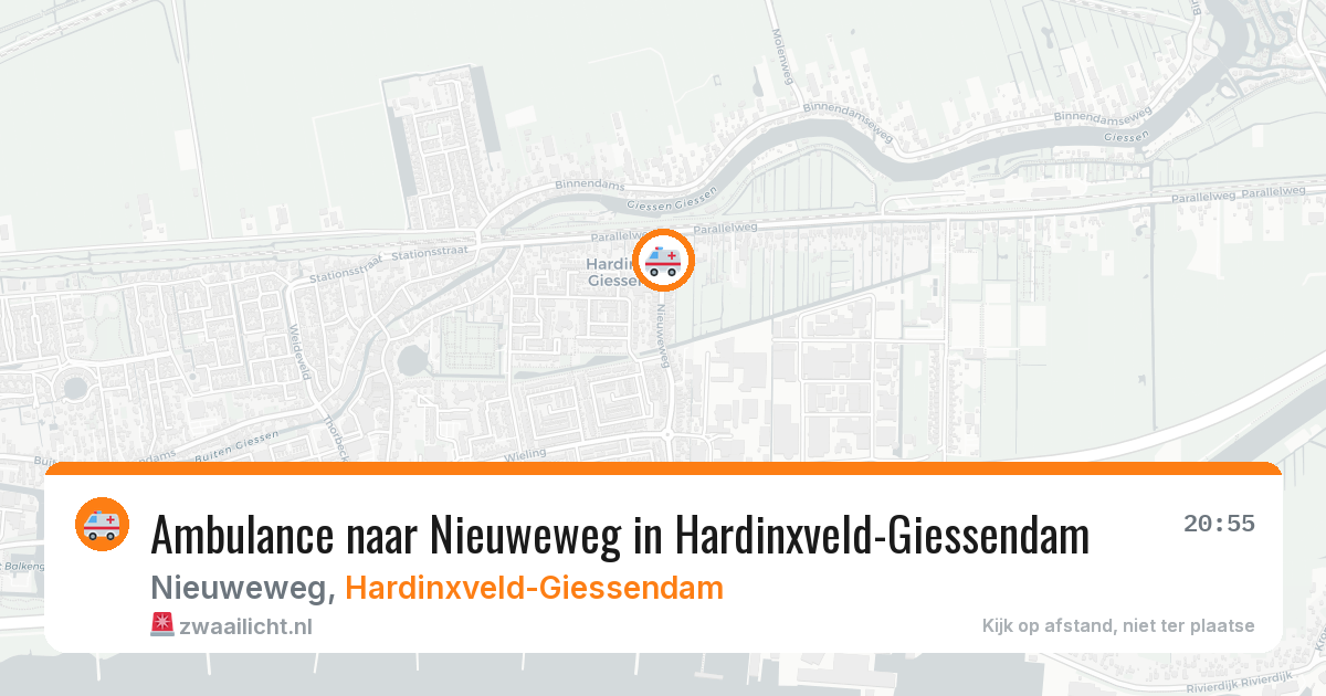 Ambulance naar Nieuweweg in Hardinxveld-Giessendam — 22 mrt 2026