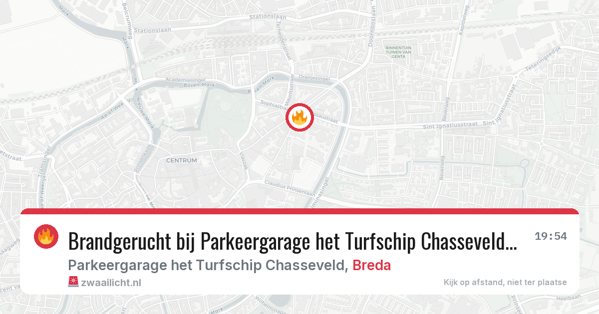 Brandgerucht bij Parkeergarage het Turfschip Chasseveld in Breda — 19 mei 2026