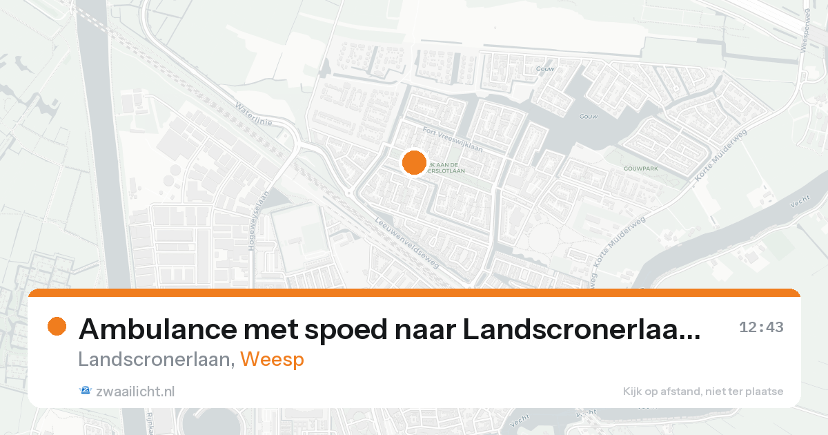 Ambulance met spoed naar Landscronerlaan in Weesp — 16 aug 2026