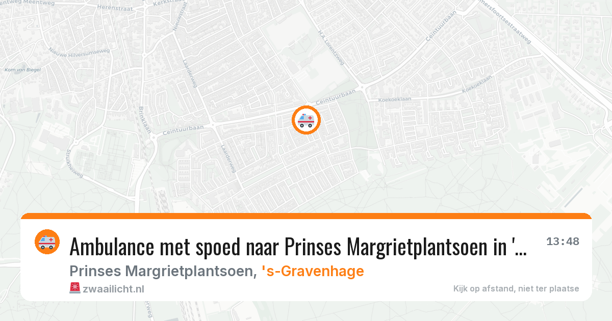 Ambulance met spoed naar Prinses Margrietplantsoen in 's-Gravenhage — 28 mrt 2026