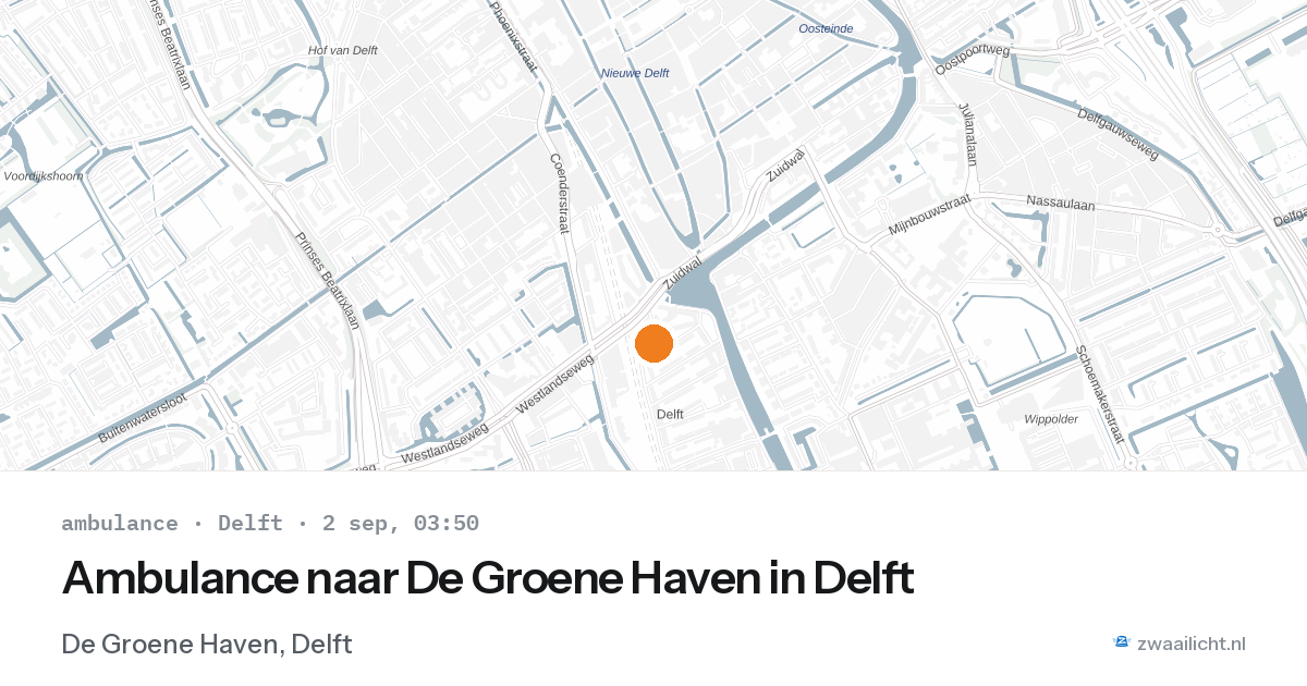 Ambulance naar De Groene Haven in Delft — 2 sep 2026