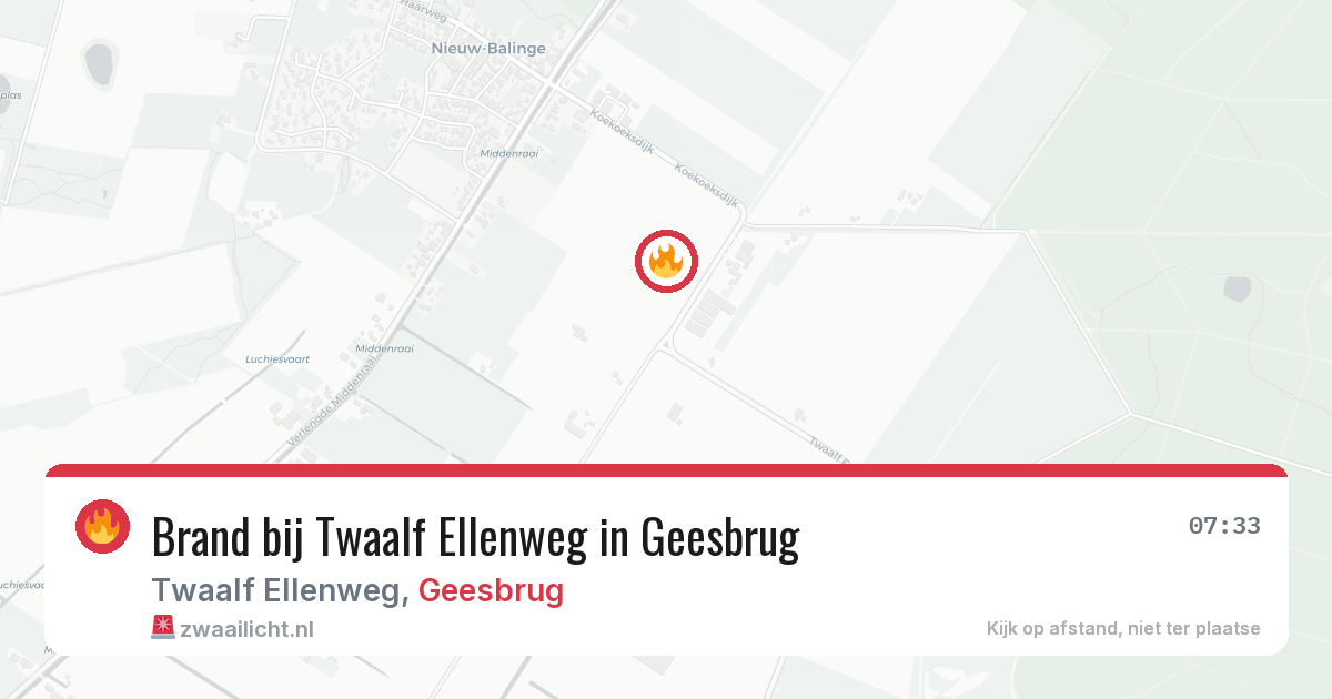 Brand bij Twaalf Ellenweg in Geesbrug — 20 jun 2026