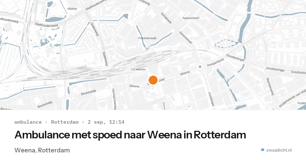 Ambulance met spoed naar Weena in Rotterdam — 2 sep 2026