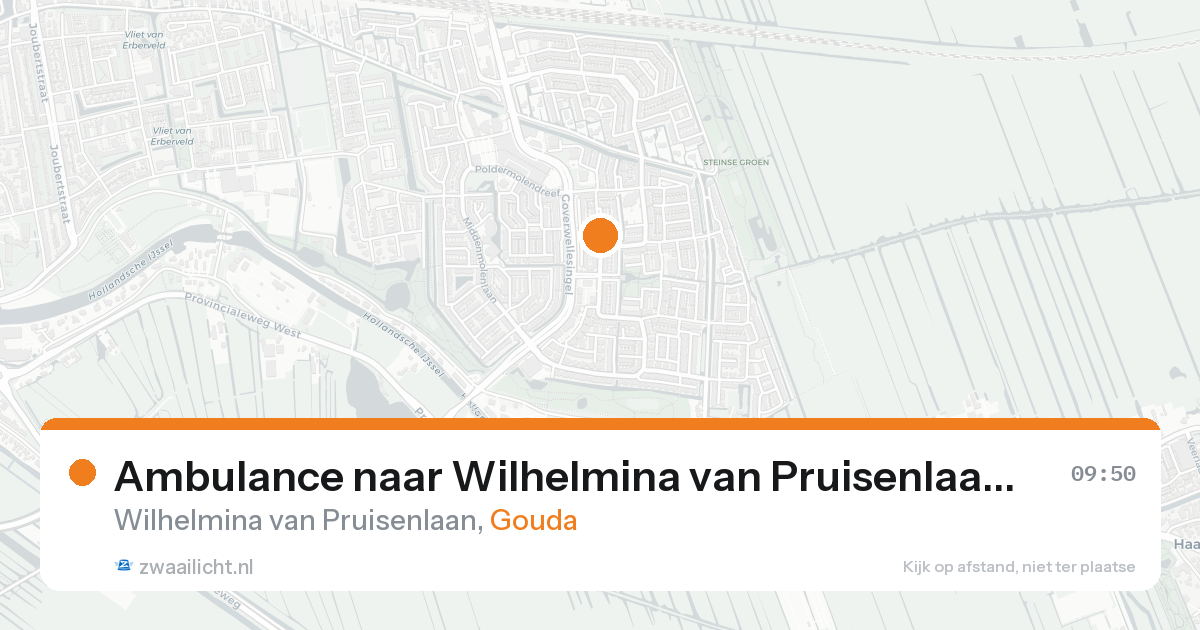 Ambulance naar Wilhelmina van Pruisenlaan in Gouda — 25 aug 2026