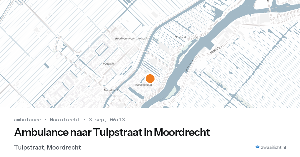 Ambulance naar Tulpstraat in Moordrecht — 3 sep 2026