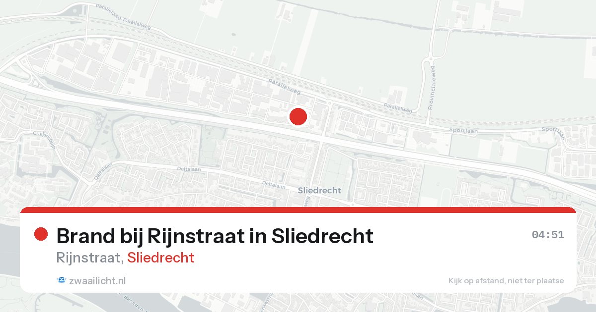 Brand bij Rijnstraat in Sliedrecht — 19 aug 2026