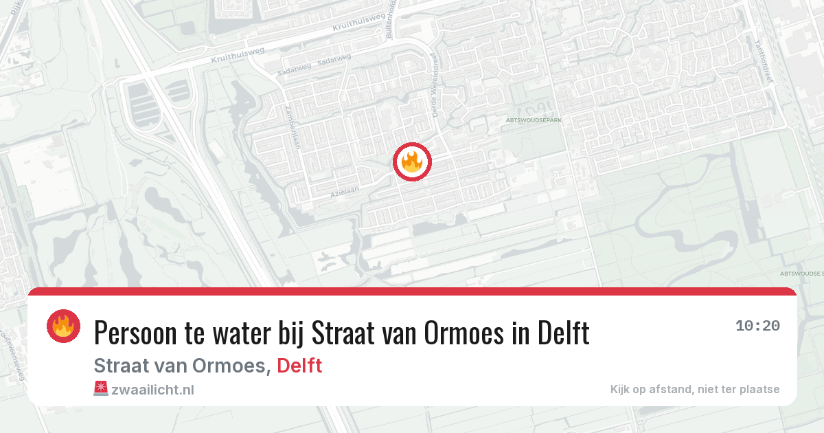 Persoon te water bij Straat van Ormoes in Delft — 4 jun 2026