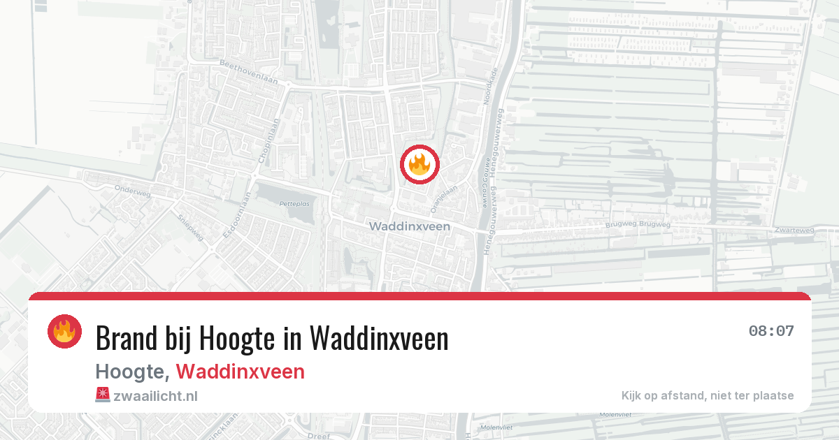 Brand bij Hoogte in Waddinxveen — 5 jul 2026