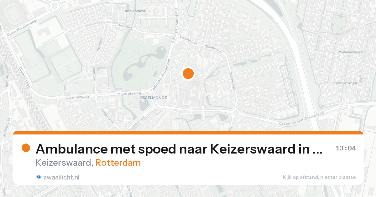 Ambulance met spoed naar Keizerswaard in Rotterdam — 24 aug 2026