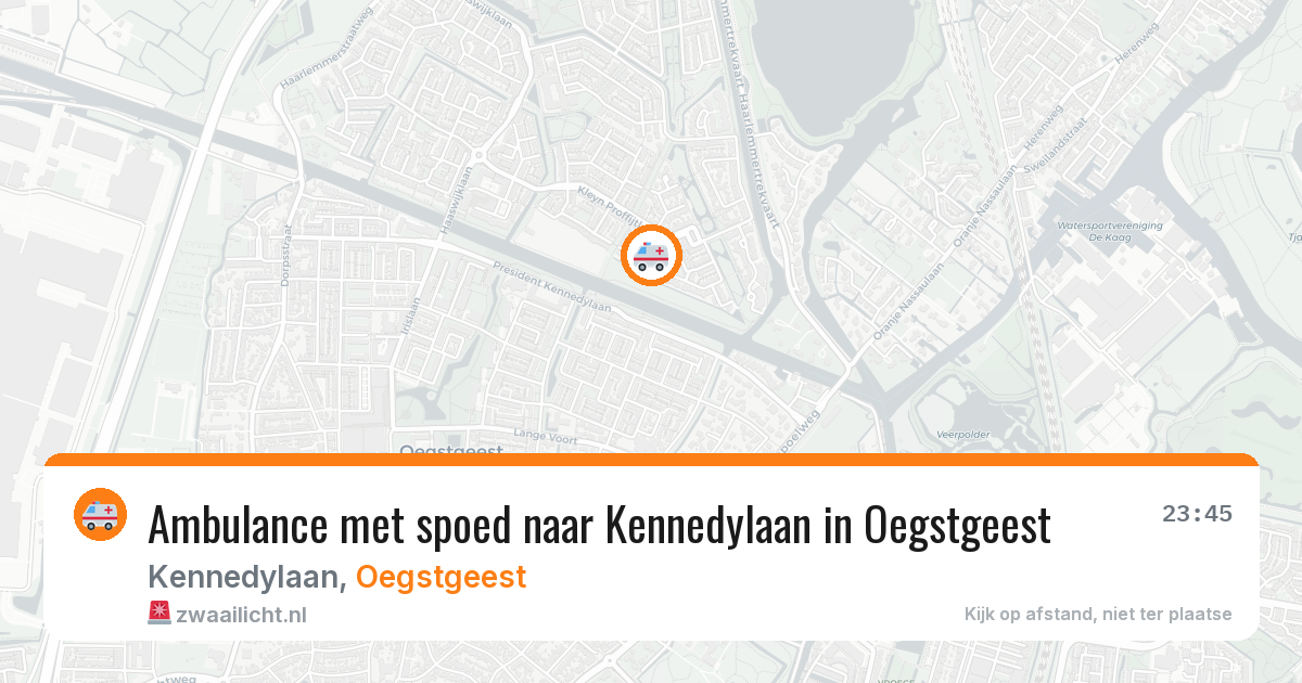 Ambulance met spoed naar Kennedylaan in Oegstgeest — 3 jul 2026