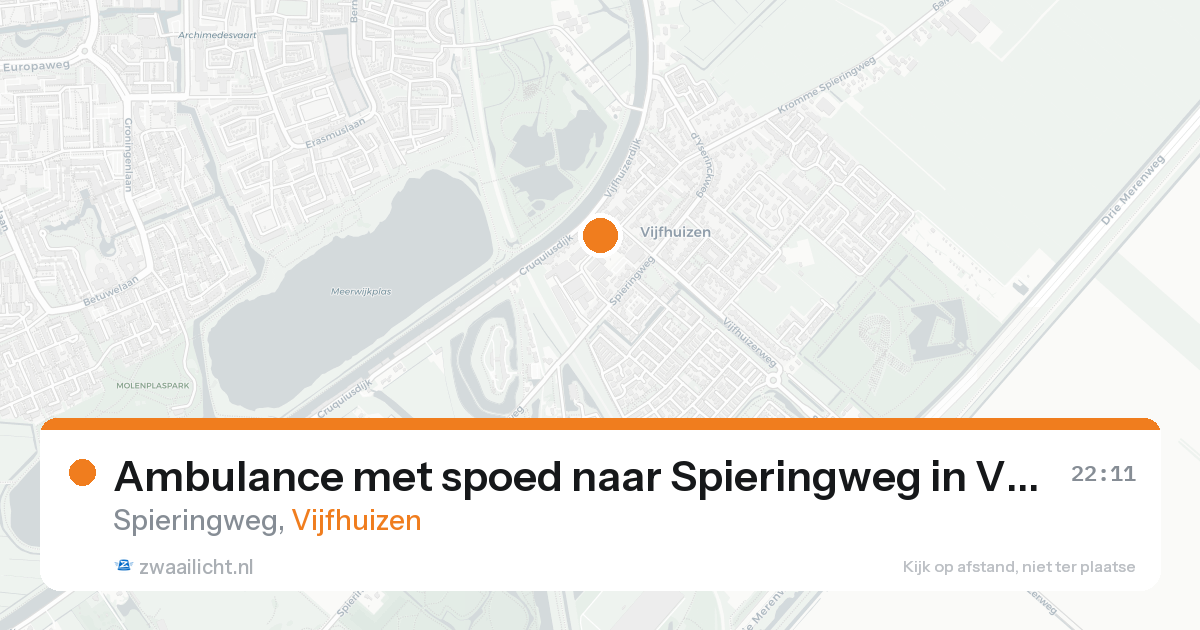 Ambulance met spoed naar Spieringweg in Vijfhuizen — 28 mei 2026