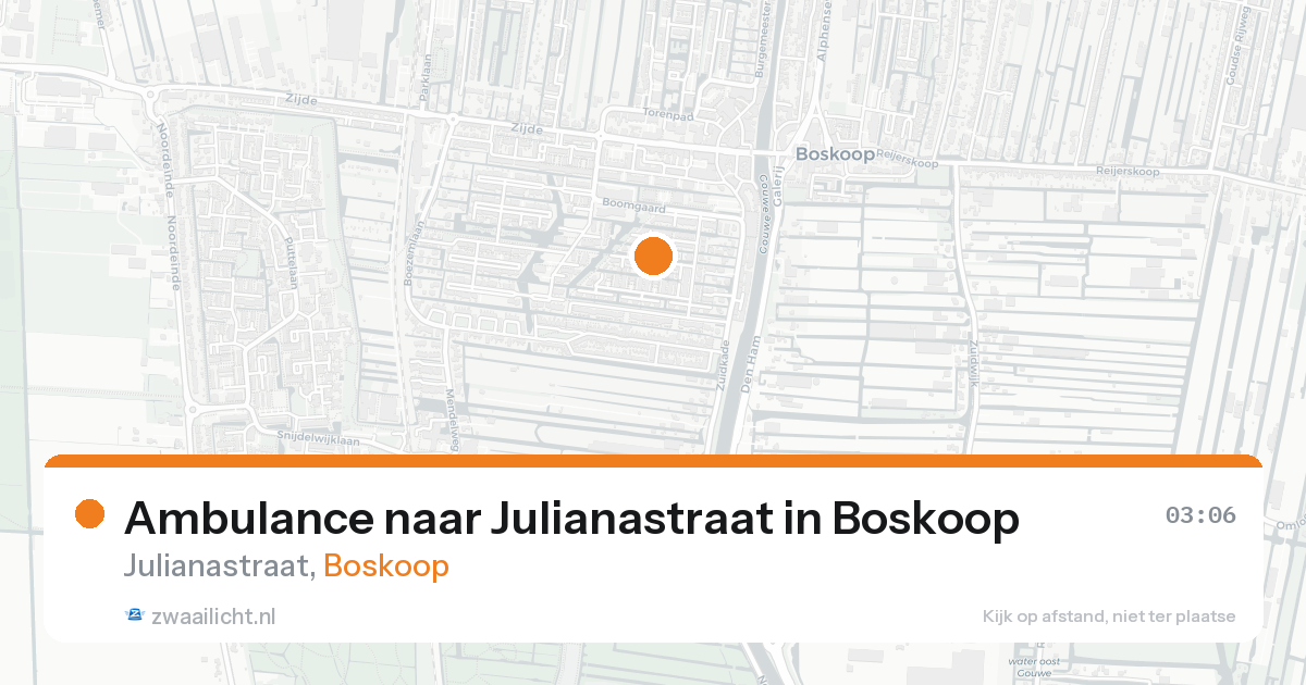 Ambulance naar Julianastraat in Boskoop — 17 aug 2026